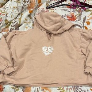 Zenana Outfitters dusty rose  Heart Graphic Women's Hoodie